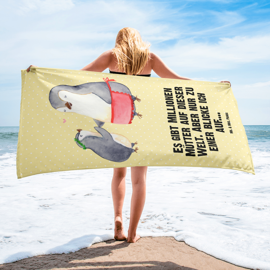 XL Badehandtuch Pinguin mit Kind Handtuch, Badetuch, Duschtuch, Strandtuch, Saunatuch, Familie, Vatertag, Muttertag, Bruder, Schwester, Mama, Papa, Oma, Opa, Geschenk, Mami, Mutti, Mutter, Geburststag