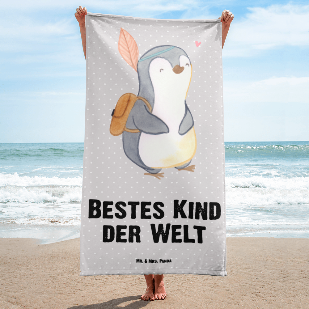 XL Badehandtuch Pinguin Bestes Kind der Welt Handtuch, Badetuch, Duschtuch, Strandtuch, Saunatuch, für, Dankeschön, Geschenk, Schenken, Geburtstag, Geburtstagsgeschenk, Geschenkidee, Danke, Bedanken, Mitbringsel, Freude machen, Geschenktipp, Kinder, Kind, Kid, Kids, Kiddy, Bestes, Tochter, Sohn, Nachwuchs, Geburt, Liebling, Taufe