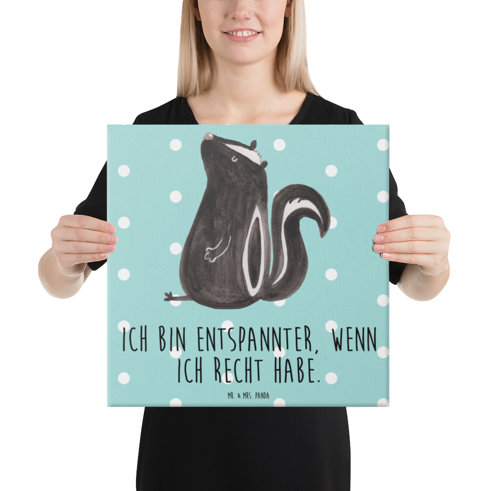 Leinwand Bild Stinktier Sitzen Leinwand, Bild, Kunstdruck, Wanddeko, Dekoration, Stinktier, Skunk, Wildtier, Raubtier, Stinker, Stinki, Spruch, Büro, Recht, Besserwisser