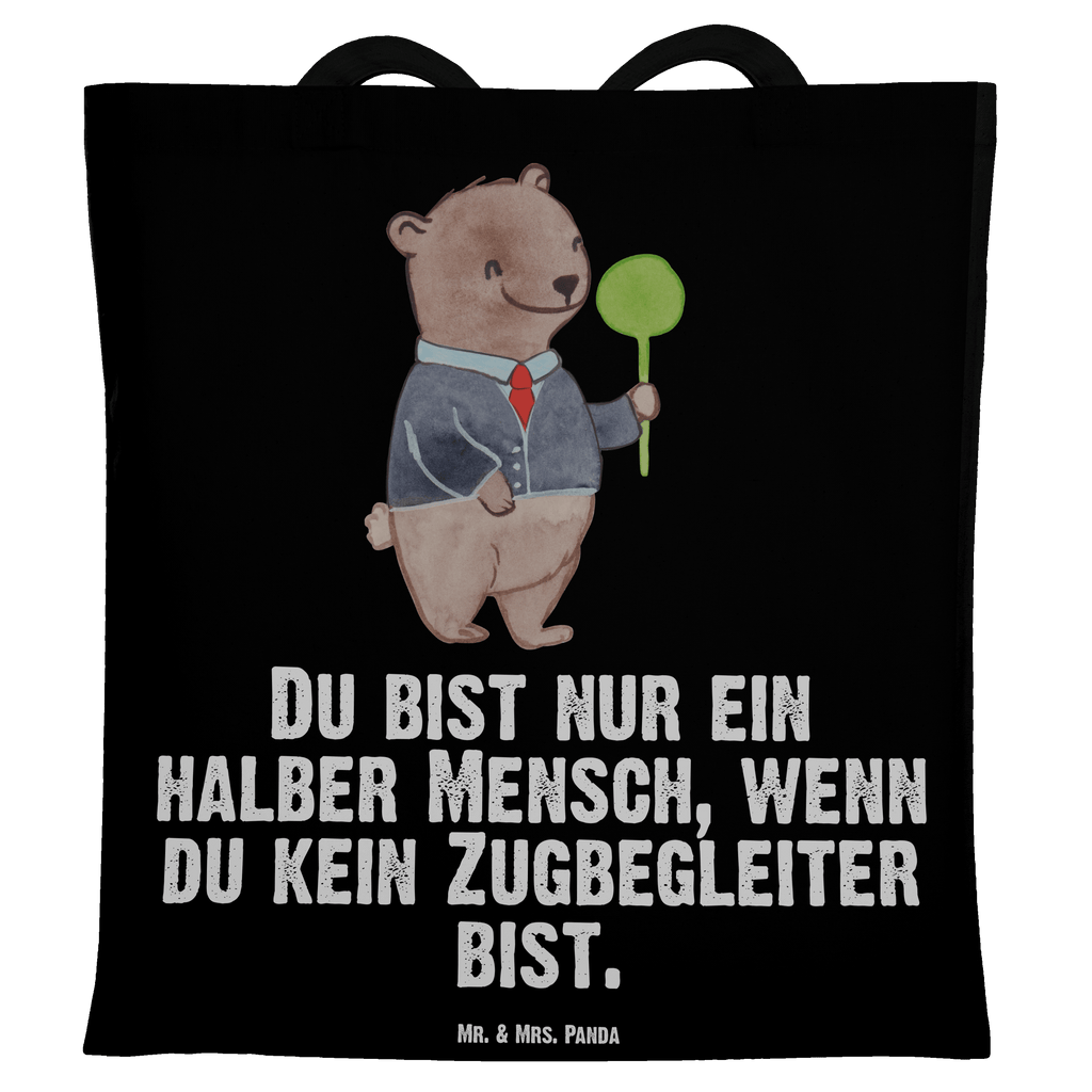 Tragetasche Zugbegleiter mit Herz Beuteltasche, Beutel, Einkaufstasche, Jutebeutel, Stoffbeutel, Tasche, Shopper, Umhängetasche, Strandtasche, Schultertasche, Stofftasche, Tragetasche, Badetasche, Jutetasche, Einkaufstüte, Laptoptasche, Beruf, Ausbildung, Jubiläum, Abschied, Rente, Kollege, Kollegin, Geschenk, Schenken, Arbeitskollege, Mitarbeiter, Firma, Danke, Dankeschön