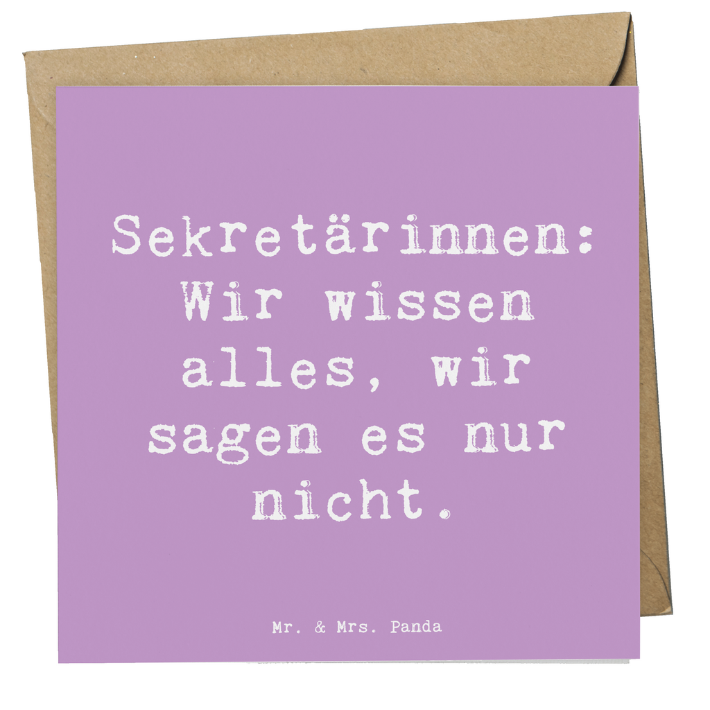 Deluxe Karte Spruch Sekretärinnen: Wir wissen alles, wir sagen es nur nicht. Karte, Grußkarte, Klappkarte, Einladungskarte, Glückwunschkarte, Hochzeitskarte, Geburtstagskarte, Hochwertige Grußkarte, Hochwertige Klappkarte, Beruf, Ausbildung, Jubiläum, Abschied, Rente, Kollege, Kollegin, Geschenk, Schenken, Arbeitskollege, Mitarbeiter, Firma, Danke, Dankeschön