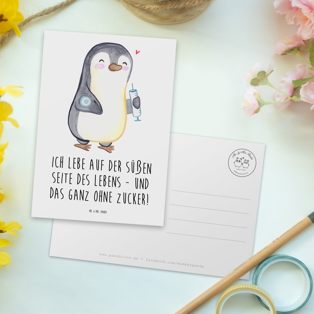 Postkarte Pinguin Diabetes Postkarte, Karte, Geschenkkarte, Grußkarte, Einladung, Ansichtskarte, Geburtstagskarte, Einladungskarte, Dankeskarte, Ansichtskarten, Einladung Geburtstag, Einladungskarten Geburtstag, Pinguin, Diabetes, Diabetes Mellitus, Zuckerkrankheit