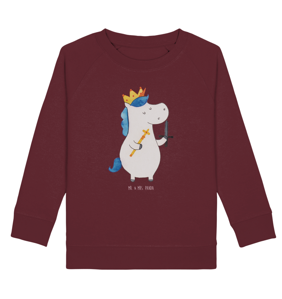 Organic Kinder Pullover Einhorn König mit Schwert Kinder Pullover, Kinder Sweatshirt, Jungen, Mädchen, Einhorn, Einhörner, Einhorn Deko, Pegasus, Unicorn, König, Ritter, Mittelalter