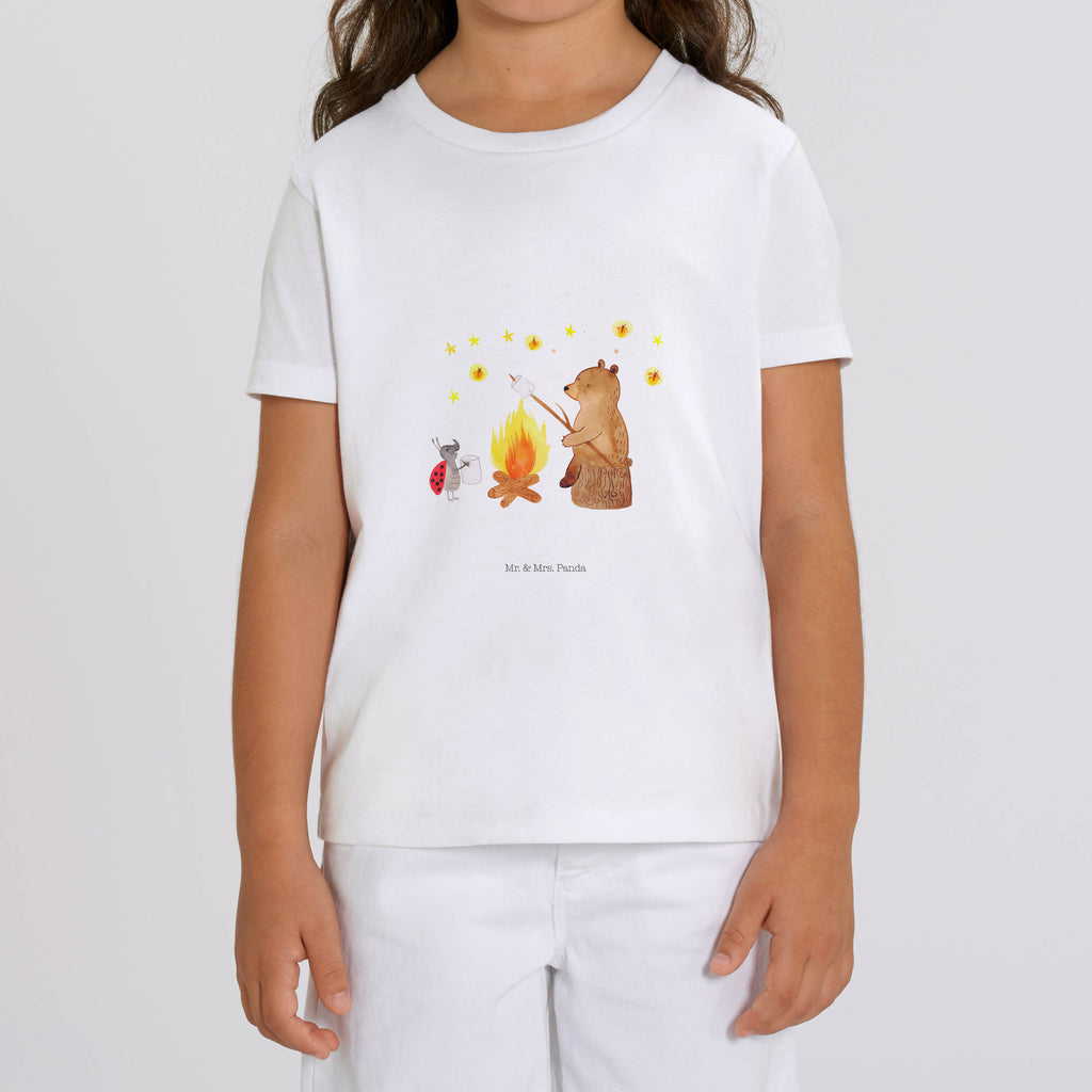 Organic Kinder T-Shirt Bär & Marienkäfer Lagerfeuer Kinder T-Shirt, Kinder T-Shirt Mädchen, Kinder T-Shirt Jungen, Bär, Teddy, Teddybär, Lagerfeuer