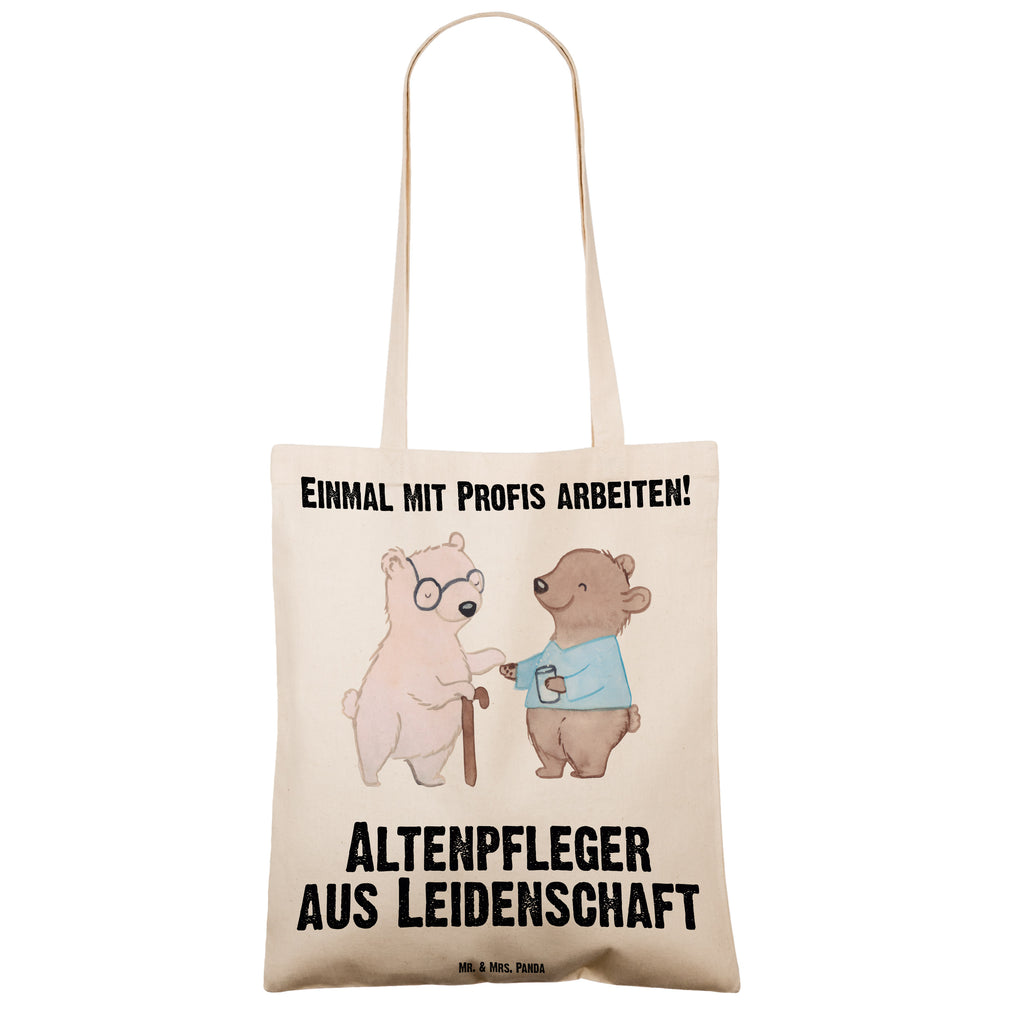 Tragetasche Altenpfleger aus Leidenschaft Beuteltasche, Beutel, Einkaufstasche, Jutebeutel, Stoffbeutel, Tasche, Shopper, Umhängetasche, Strandtasche, Schultertasche, Stofftasche, Tragetasche, Badetasche, Jutetasche, Einkaufstüte, Laptoptasche, Beruf, Ausbildung, Jubiläum, Abschied, Rente, Kollege, Kollegin, Geschenk, Schenken, Arbeitskollege, Mitarbeiter, Firma, Danke, Dankeschön, Altenpfleger, Pfleger, Altenheim Eröffnung