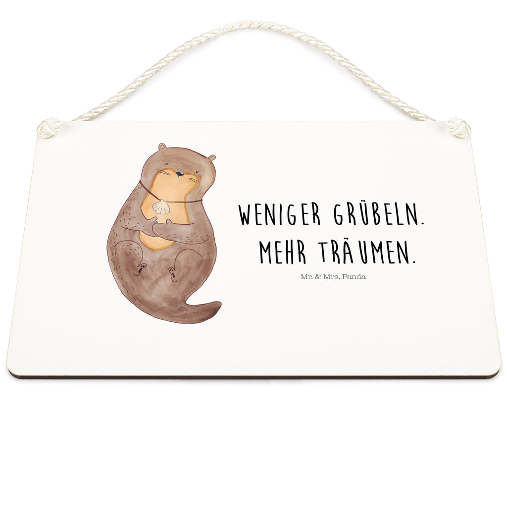 Deko Schild Otter mit Muschelmedaillon Dekoschild, Deko Schild, Schild, Tür Schild, Türschild, Holzschild, Wandschild, Wanddeko, Otter, Fischotter, Seeotter, Otterliebe, grübeln, träumen, Motivation, Tagträumen, Büro