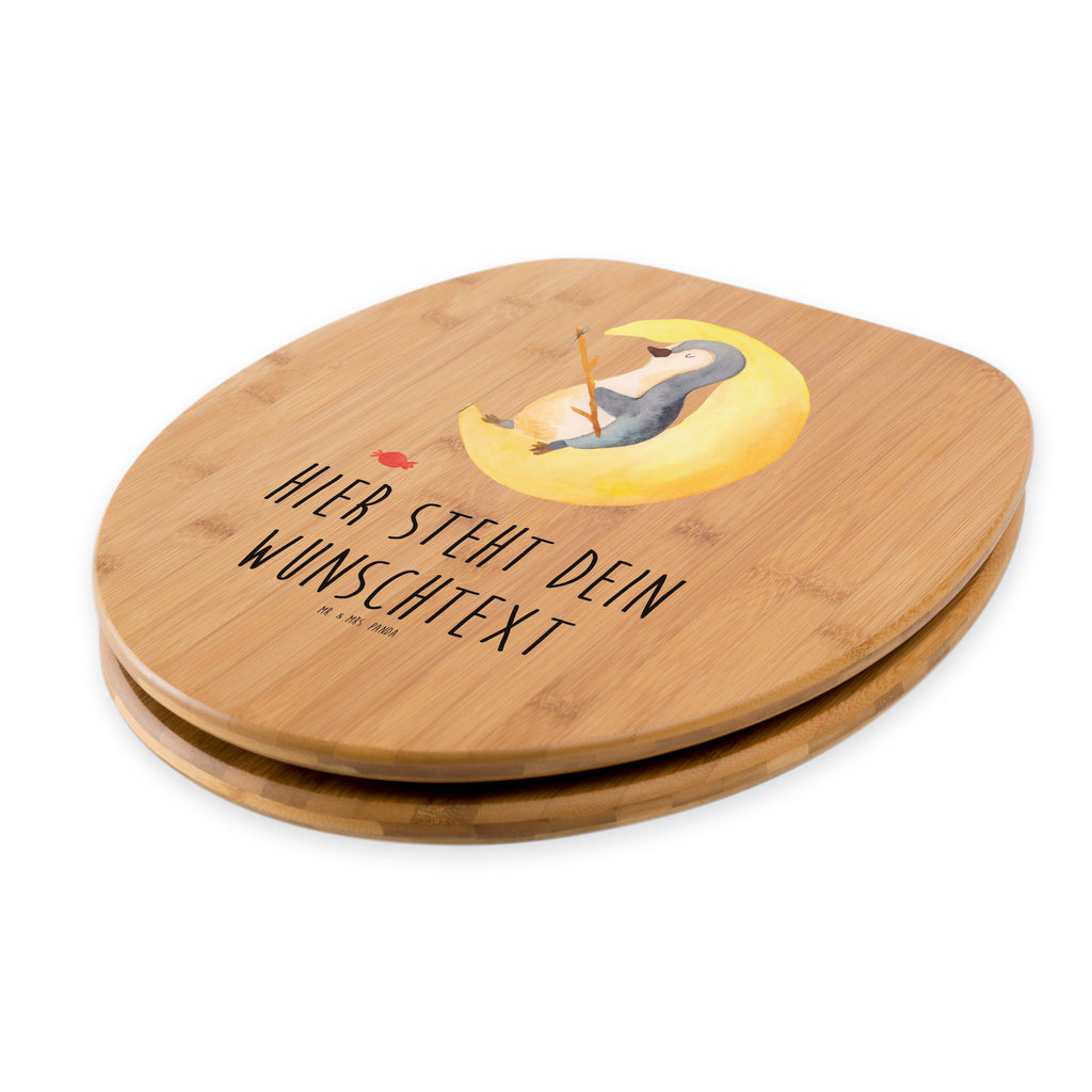 Personalisierter WC Sitz Motiv Pinguin Mond Personalisierte Klobrille, Personalisierter Klodeckel, Personalisierter Toilettendeckel, Personalisierter WC-Sitz, Toilettendeckel mit Namen, WC Sitz mit Namen, Pinguin, Pinguine, Spruch, schlafen, Nachtruhe, Einschlafen, Schlafzimmer, Schlafstörungen, Gästezimmer