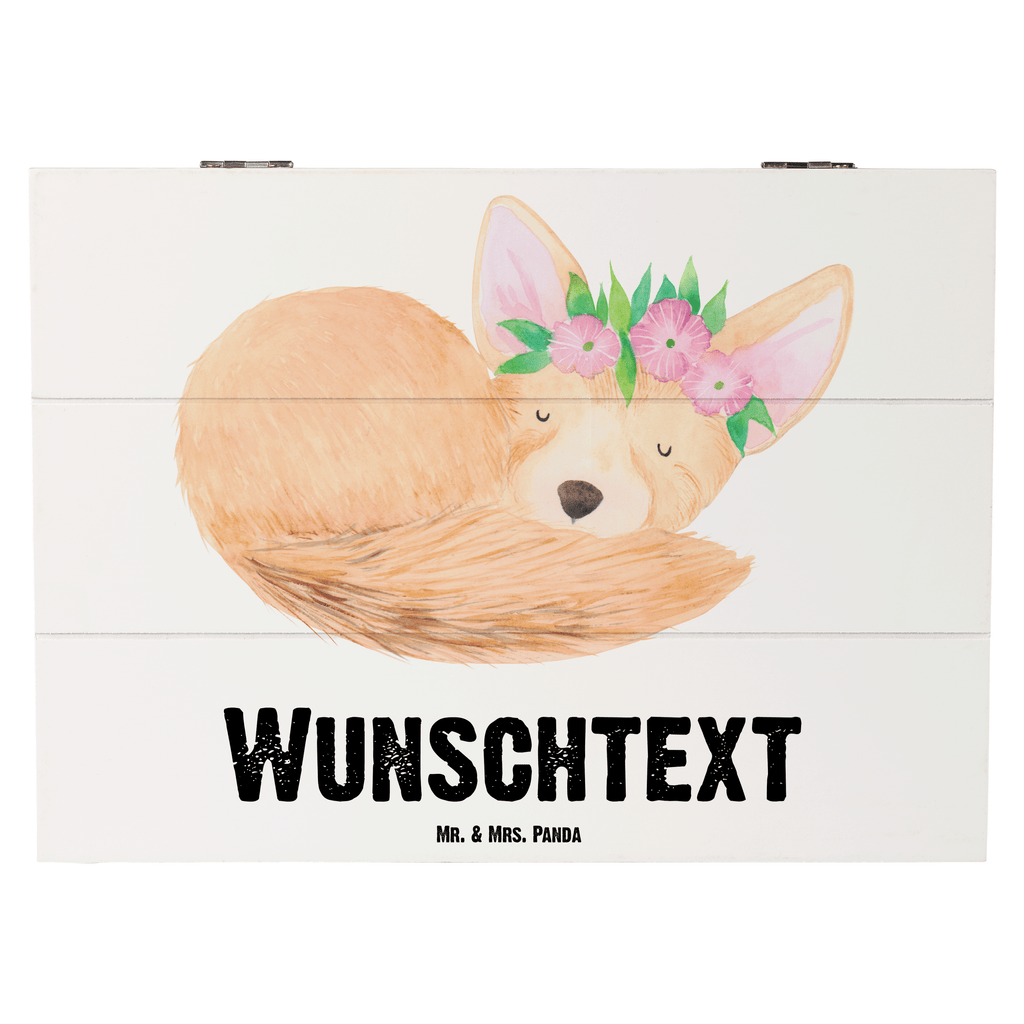 Personalisierte Holzkiste Wüstenfuchs Blumen Holzkiste mit Namen, Kiste mit Namen, Schatzkiste mit Namen, Truhe mit Namen, Schatulle mit Namen, Erinnerungsbox mit Namen, Erinnerungskiste, mit Namen, Dekokiste mit Namen, Aufbewahrungsbox mit Namen, Holzkiste Personalisiert, Kiste Personalisiert, Schatzkiste Personalisiert, Truhe Personalisiert, Schatulle Personalisiert, Erinnerungsbox Personalisiert, Erinnerungskiste Personalisiert, Dekokiste Personalisiert, Aufbewahrungsbox Personalisiert, Geschenkbox personalisiert, GEschenkdose personalisiert, Afrika, Wildtiere, Wüste, Wüstenfuchs, Blumen, Blumenkranz, Glücklich