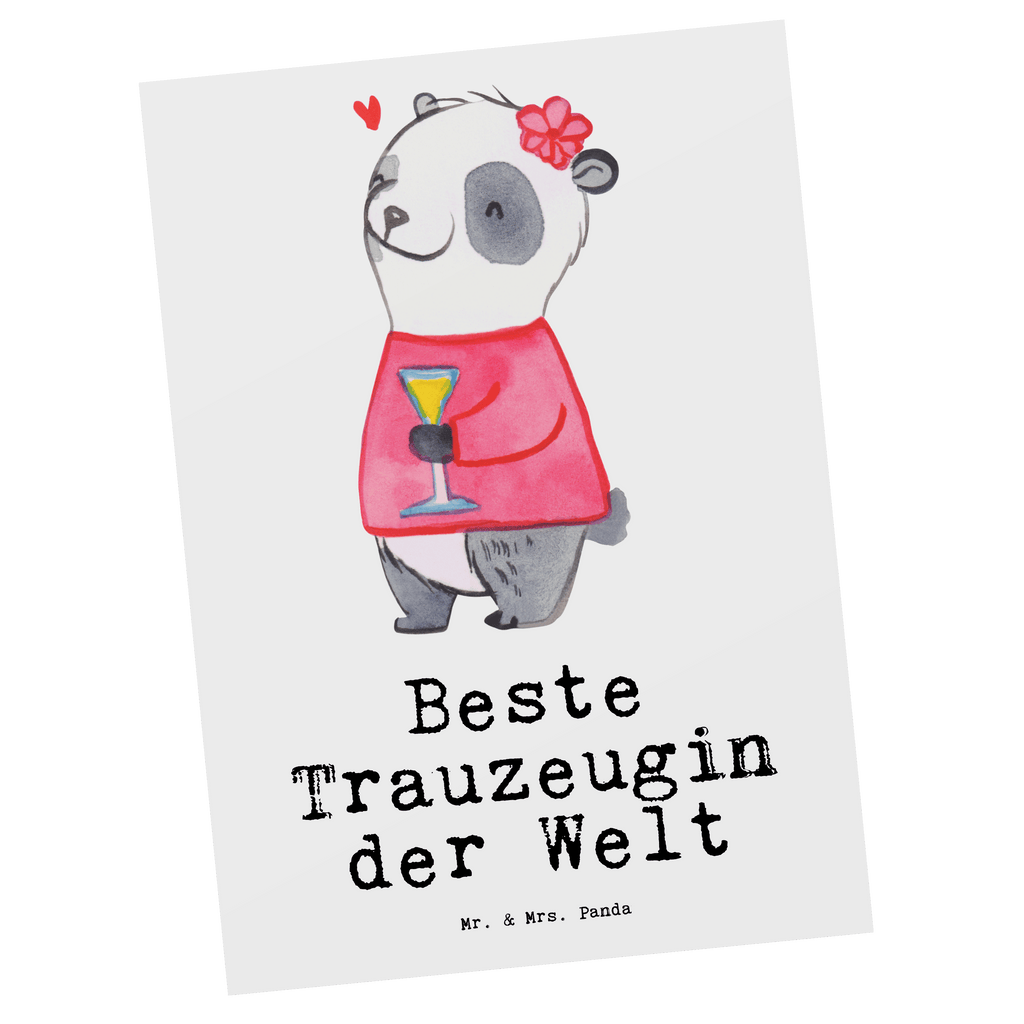 Postkarte Panda Beste Trauzeugin der Welt Postkarte, Karte, Geschenkkarte, Grußkarte, Einladung, Ansichtskarte, Geburtstagskarte, Einladungskarte, Dankeskarte, Ansichtskarten, Einladung Geburtstag, Einladungskarten Geburtstag, für, Dankeschön, Geschenk, Schenken, Geburtstag, Geburtstagsgeschenk, Geschenkidee, Danke, Bedanken, Mitbringsel, Freude machen, Geschenktipp, Trauzeugin, Trauhzeugin, Freundin, Hochzeit, Heirat, JGA, Trauung, Kirche, Standesamt, Braut