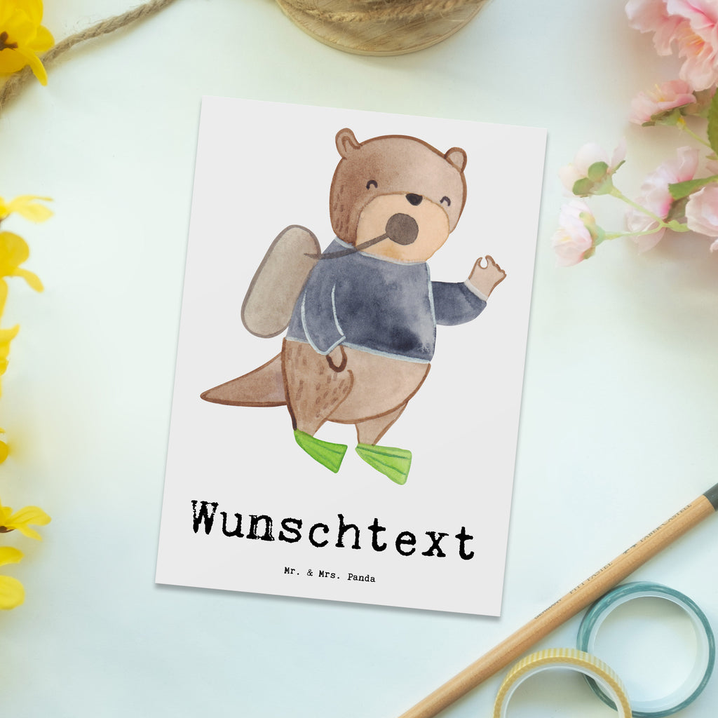 Personalisierte Postkarte Taucher mit Herz Postkarte mit Namen, Postkarte bedrucken, Postkarte mit Wunschtext, Postkarte personalisierbar, Geschenkkarte mit Namen, Grußkarte mit Namen, Karte mit Namen, Einladung mit Namen, Ansichtskarte mit Namen, Geschenkkarte mit Wunschtext, Grußkarte mit Wunschtext, Karte mit Wunschtext, Einladung mit Wunschtext, Ansichtskarte mit Wunschtext, Beruf, Ausbildung, Jubiläum, Abschied, Rente, Kollege, Kollegin, Geschenk, Schenken, Arbeitskollege, Mitarbeiter, Firma, Danke, Dankeschön