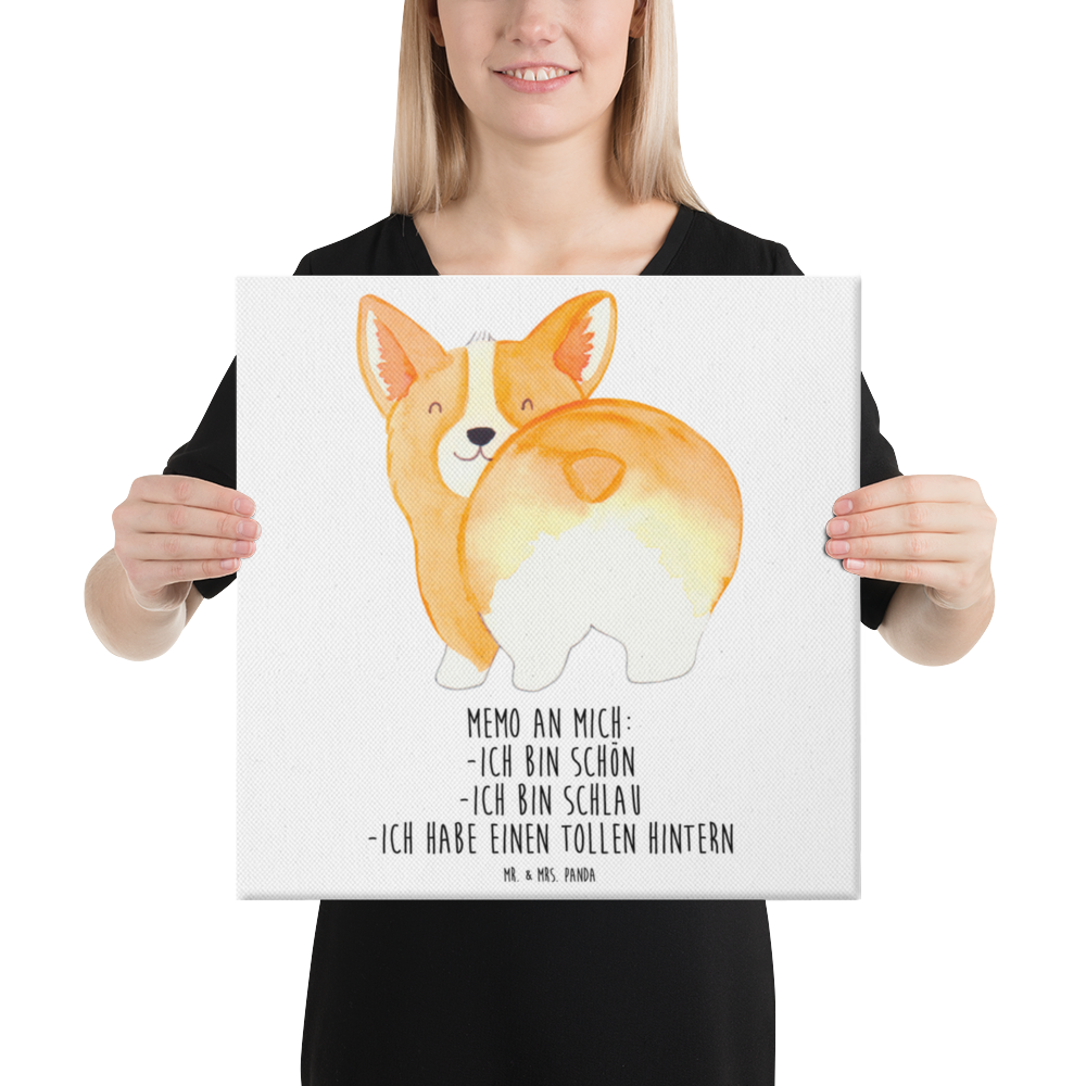 Leinwand Bild Corgi Po Leinwand, Bild, Kunstdruck, Wanddeko, Dekoration, Hund, Hundemotiv, Haustier, Hunderasse, Tierliebhaber, Hundebesitzer, Sprüche, Corgie, Hundeliebe, Motivation, Selbstliebe, Spruch