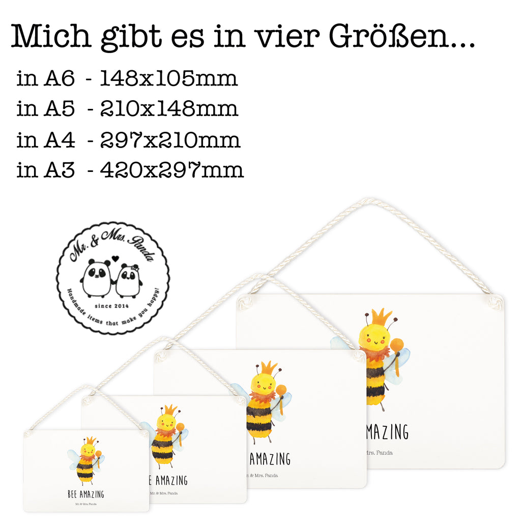 Deko Schild Biene König Dekoschild, Deko Schild, Schild, Tür Schild, Türschild, Holzschild, Wandschild, Wanddeko, Biene, Wespe, Hummel