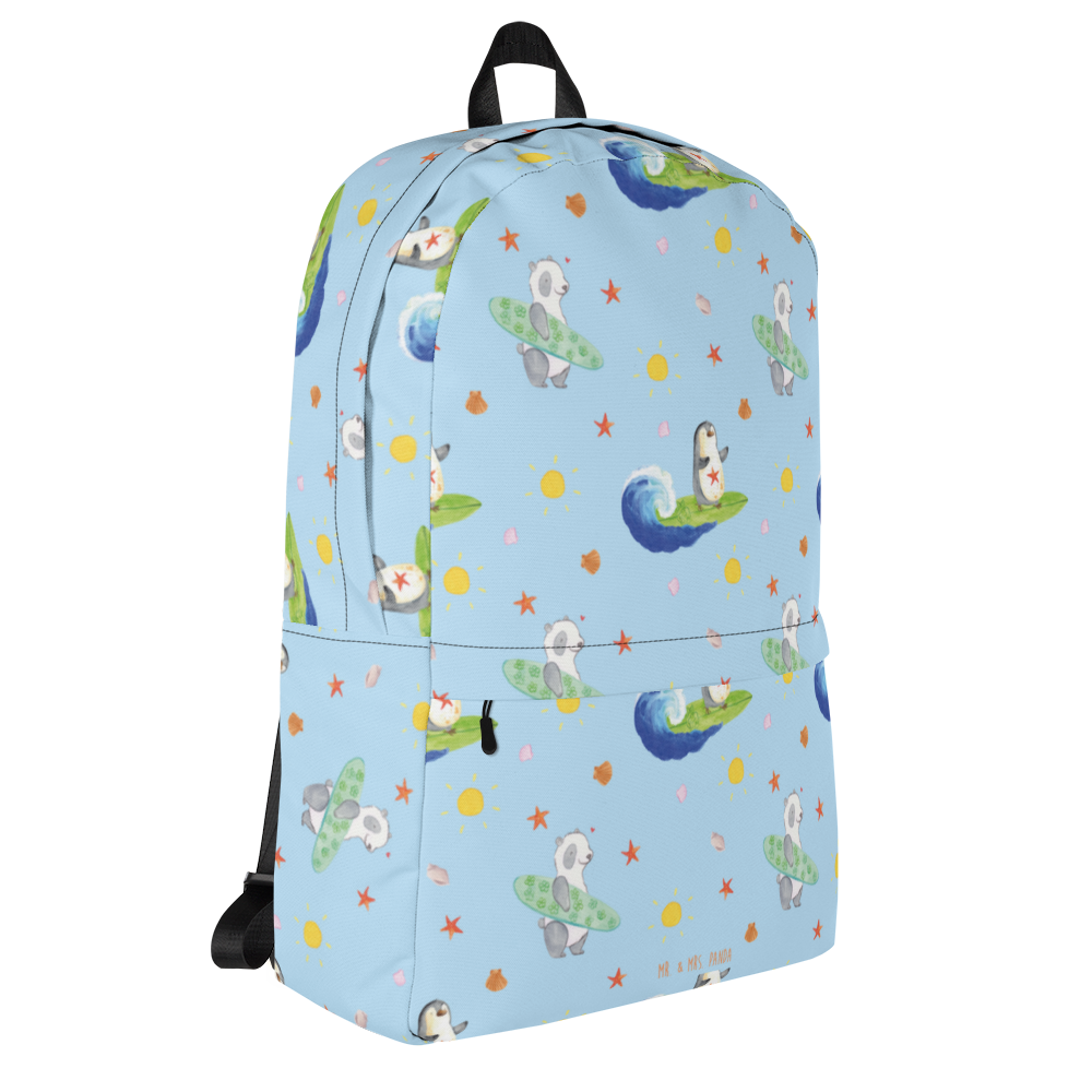 Rucksack Pinguin Surfer Muster Rucksack, Laptoprucksack, Notebookrucksack, Schulrucksack für Laptop, Arbeitsrucksack für Laptop, Reiserucksack für Laptop, Rucksack für Alltag, Rucksack für Schule, Rucksack für Uni, Rucksack für Notebook, Rucksack für Computer, wetterfester Rucksack, regenfester Rucksack, strapazierfähiger Rucksack, Pinguin, Pinguine, surfen, Surfer, Hawaii, Urlaub, Wellen, Wellen reiten, Portugal