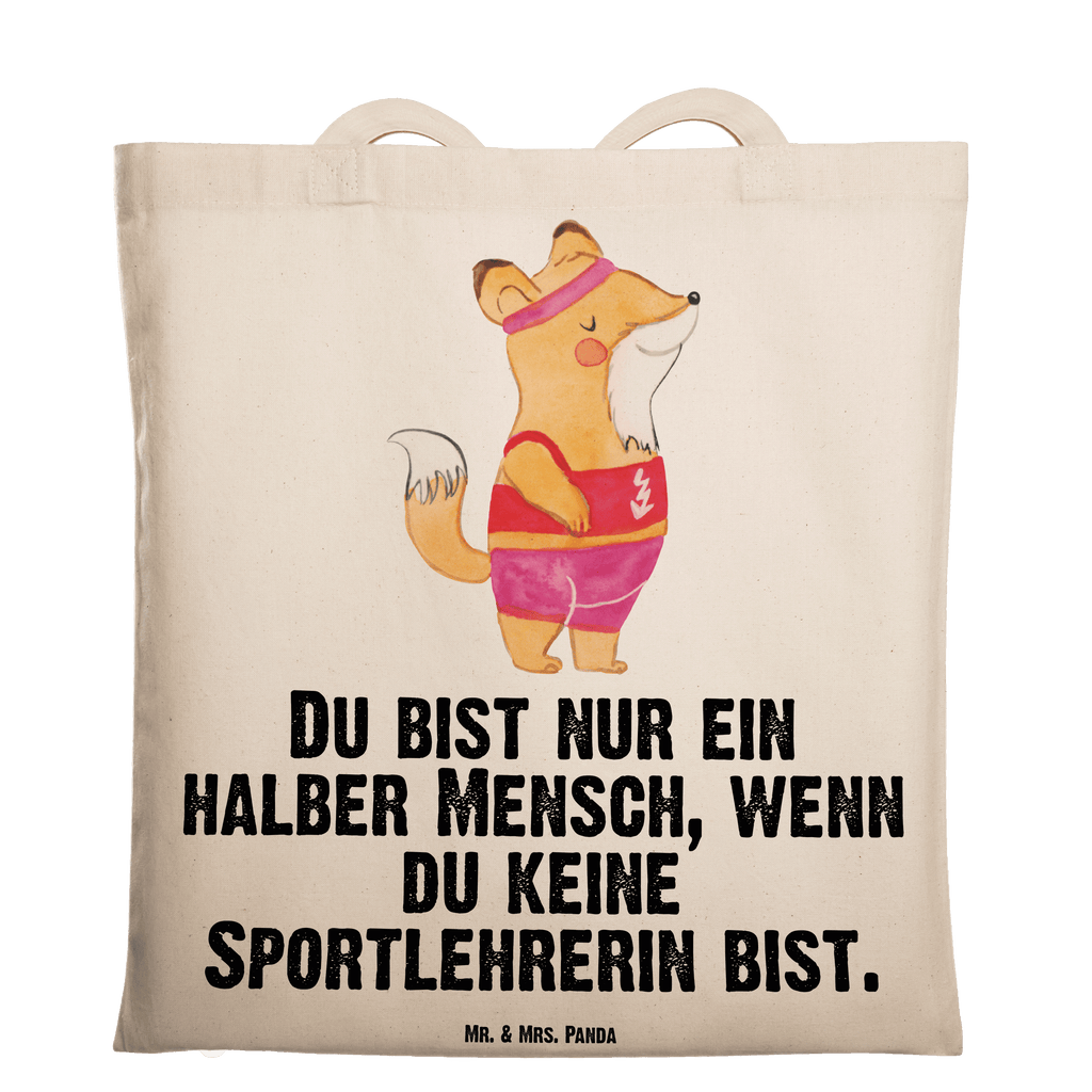 Tragetasche Sportlehrerin mit Herz Beuteltasche, Beutel, Einkaufstasche, Jutebeutel, Stoffbeutel, Beruf, Ausbildung, Jubiläum, Abschied, Rente, Kollege, Kollegin, Geschenk, Schenken, Arbeitskollege, Mitarbeiter, Firma, Danke, Dankeschön