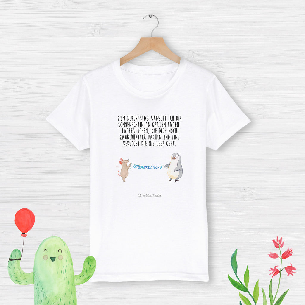 Organic Kinder T-Shirt Maus Pinguin Geburtstag Kinder T-Shirt, Kinder T-Shirt Mädchen, Kinder T-Shirt Jungen, Geburtstag, Geburtstagsgeschenk, Geschenk, Maus, Pinguin, Geburtstage, Happy Birthday, Geburtstagsfeier