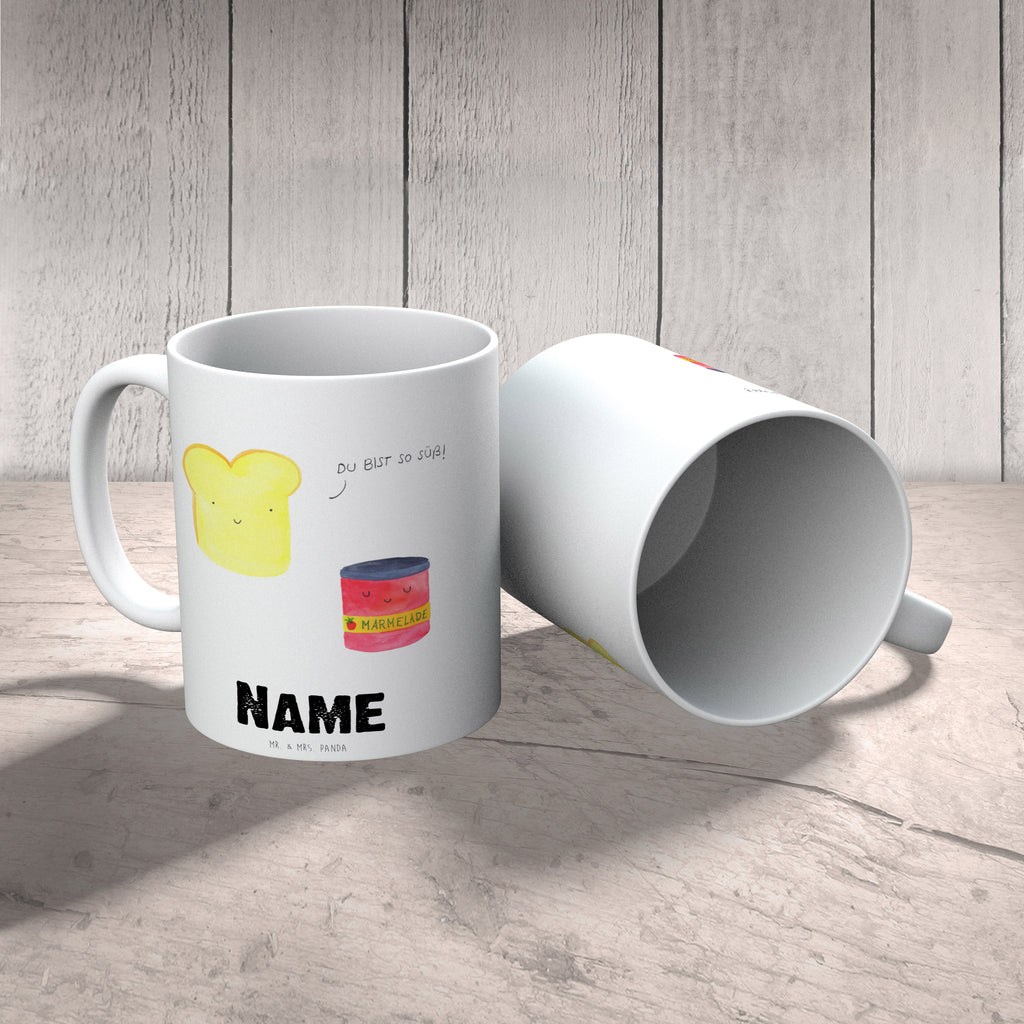 Personalisierte Tasse Toast & Marmelade Personalisierte Tasse, Namenstasse, Wunschname, Personalisiert, Tasse, Namen, Drucken, Tasse mit Namen, Tiermotive, Gute Laune, lustige Sprüche, Tiere, Toast, Marmelade, Dreamteam, süße Postkarte, süß, Küche Deko, Küche Spruch, Frühstück Einladung, Brot, Toastbrot