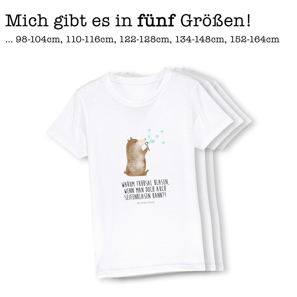 Organic Kinder T-Shirt Bär Seifenblasen Kinder T-Shirt, Kinder T-Shirt Mädchen, Kinder T-Shirt Jungen, Bär, Teddy, Teddybär, Seifenblasen Bär Lustig Sein Glücklich Traurig Happy