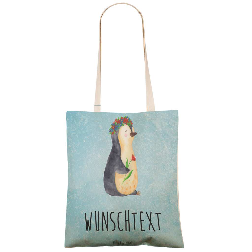 Personalisierte Einkaufstasche Pinguin Blumenkranz Personalisierte Tragetasche, Personalisierte Tasche, Personalisierter Beutel, Personalisierte Stofftasche, Personalisierte Baumwolltasche, Personalisierte Umhängetasche, Personalisierter Shopper, Personalisierte Einkaufstasche, Personalisierte Beuteltasche, Tragetasche mit Namen, Tasche mit Namen, Beutel mit Namen, Stofftasche mit Namen, Baumwolltasche mit Namen, Umhängetasche mit Namen, Shopper mit Namen, Einkaufstasche mit Namen, Beuteltasche, Wunschtext, Wunschnamen, Personalisierbar, Personalisierung, Pinguin, Pinguine, Blumenkranz, Universum, Leben, Wünsche, Ziele, Lebensziele, Motivation, Lebenslust, Liebeskummer, Geschenkidee