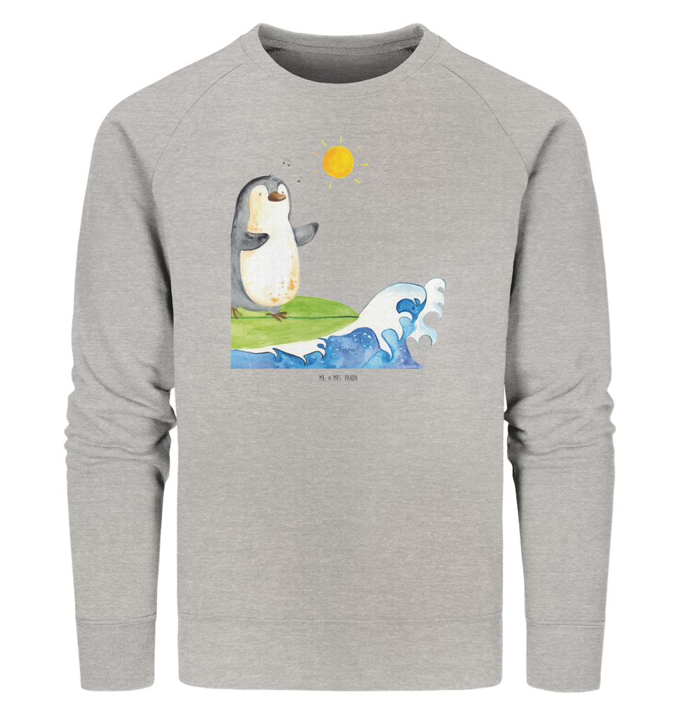 Organic Pullover Pinguin Surfer Pullover, Pullover Männer, Pullover Frauen, Sweatshirt, Sweatshirt Männer, Sweatshirt Frauen, Unisex, Pinguin, Pinguine, surfen, Surfer, Hawaii, Urlaub, Wellen, Wellen reiten, Portugal