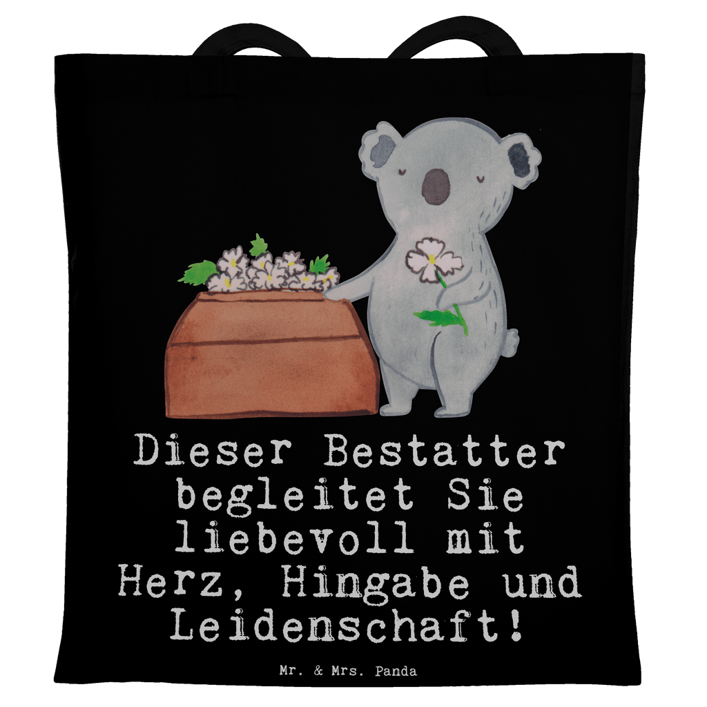 Tragetasche Bestatter mit Herz Beuteltasche, Beutel, Einkaufstasche, Jutebeutel, Stoffbeutel, Tasche, Shopper, Umhängetasche, Strandtasche, Schultertasche, Stofftasche, Tragetasche, Badetasche, Jutetasche, Einkaufstüte, Laptoptasche, Beruf, Ausbildung, Jubiläum, Abschied, Rente, Kollege, Kollegin, Geschenk, Schenken, Arbeitskollege, Mitarbeiter, Firma, Danke, Dankeschön