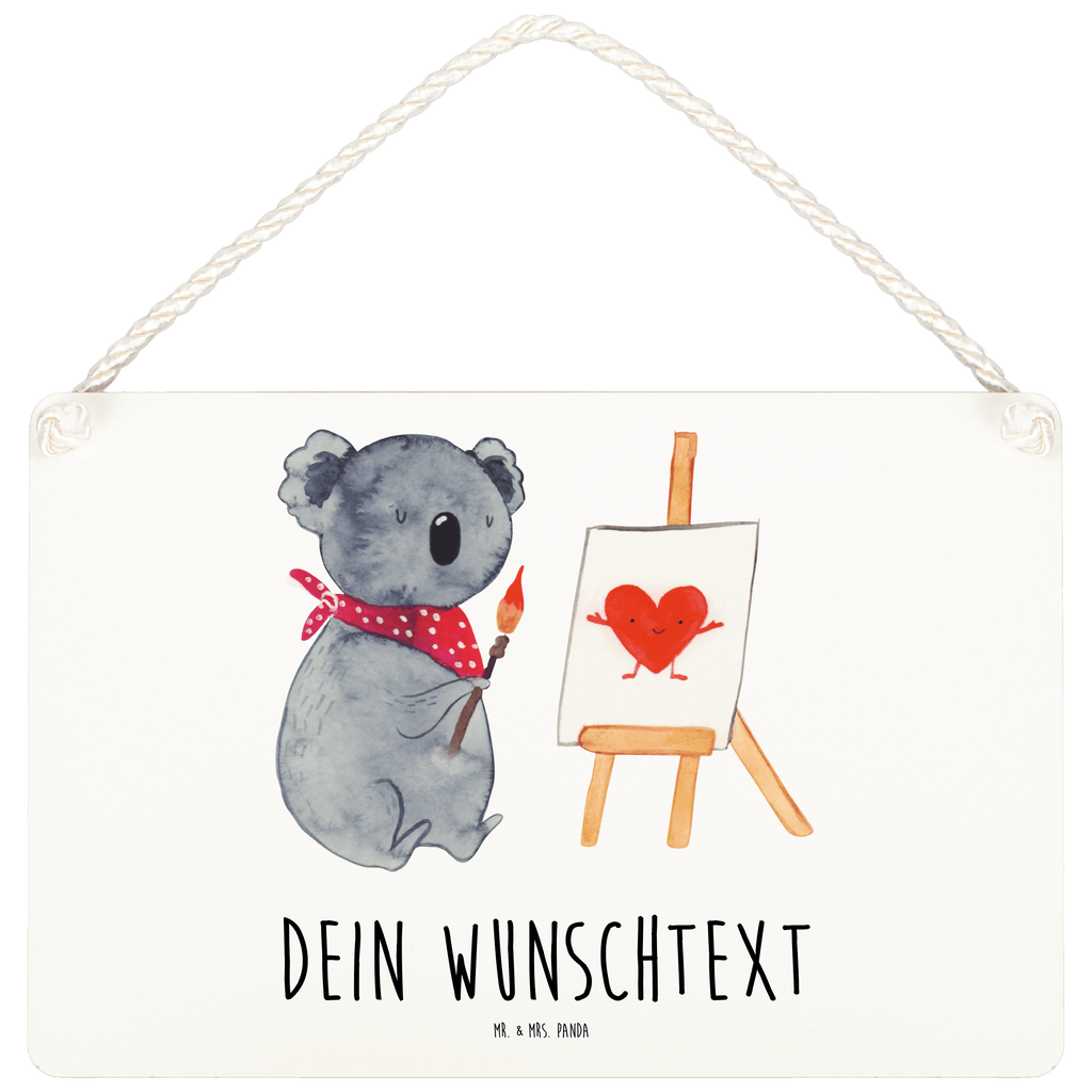 Personalisiertes Deko Schild Koala Künstler Dekoschild, Deko Schild, Schild, Tür Schild, Türschild, Holzschild, Wandschild, Wanddeko, Koala, Koalabär, Liebe, Liebensbeweis, Liebesgeschenk, Gefühle, Künstler, zeichnen