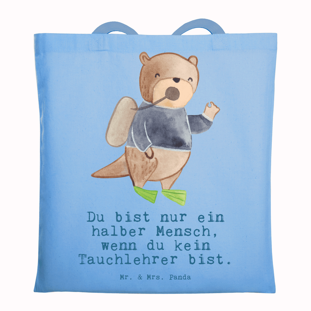 Tragetasche Tauchlehrer mit Herz Beuteltasche, Beutel, Einkaufstasche, Jutebeutel, Stoffbeutel, Tasche, Shopper, Umhängetasche, Strandtasche, Schultertasche, Stofftasche, Tragetasche, Badetasche, Jutetasche, Einkaufstüte, Laptoptasche, Beruf, Ausbildung, Jubiläum, Abschied, Rente, Kollege, Kollegin, Geschenk, Schenken, Arbeitskollege, Mitarbeiter, Firma, Danke, Dankeschön