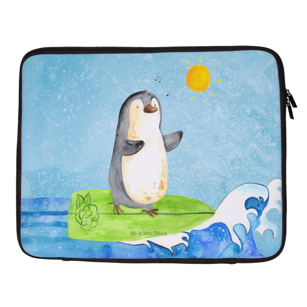 Notebook Tasche Pinguin Surfer Notebook Tasche, Laptop, Computertasche, Tasche, Notebook-Tasche, Notebook-Reisehülle, Notebook Schutz, Pinguin, Pinguine, surfen, Surfer, Hawaii, Urlaub, Wellen, Wellen reiten, Portugal