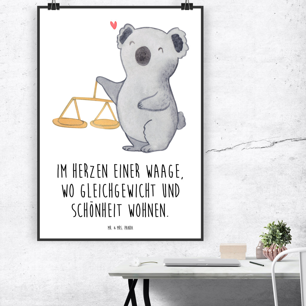 Poster Waage Astrologie Poster, Wandposter, Bild, Wanddeko, Küchenposter, Kinderposter, Wanddeko Bild, Raumdekoration, Wanddekoration, Handgemaltes Poster, Mr. & Mrs. Panda Poster, Designposter, Kunstdruck, Posterdruck, Tierkreiszeichen, Sternzeichen, Horoskop, Astrologie, Aszendent, Waage, Geschenk zum Geburtstag, Geburtstagsgeschenk, Geschenk