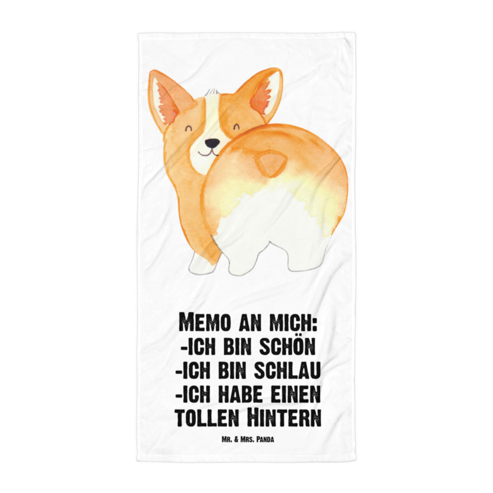 XL Badehandtuch Corgi Po Handtuch, Badetuch, Duschtuch, Strandtuch, Saunatuch, Hund, Hundemotiv, Haustier, Hunderasse, Tierliebhaber, Hundebesitzer, Sprüche, Corgie, Hundeliebe, Motivation, Selbstliebe, Spruch