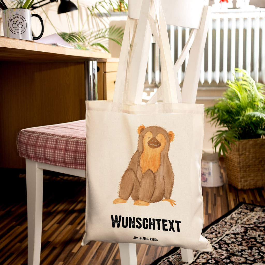 Personalisierte Tragetasche Affe Personalisierte Beuteltasche, Personalisierter Beutel, Personalisierte Einkaufstasche, Personalisierter Jutebeutel, Personalisierter Stoffbeutel, Tragetasche mit Namen, Einkaufstasche mit Namen, Stoffbeutel mit Namen, Personalisierte Tasche, Personalisierte Jutetasche, Personalisierte Kindergartentasche, Afrika, Wildtiere, Affe, Äffchen, Affen, Selbstliebe, Respekt, Motivation, Selbstachtung, Liebe, Selbstbewusstsein, Selfcare