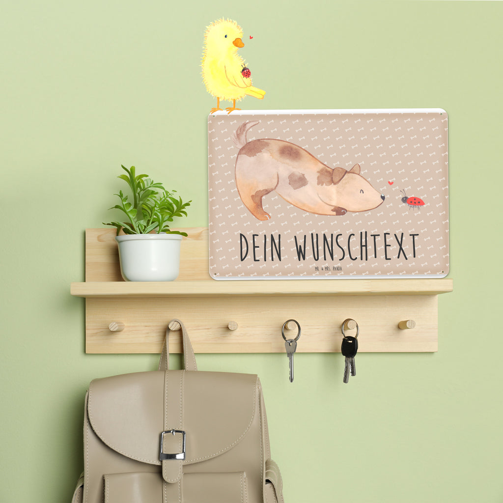 Personalisiertes Blechschild Hund Marienkäfer Blechschild, Metallschild, Geschenk Schild, Schild, Magnet-Metall-Schild, Deko Schild, Wandschild, Wand-Dekoration, Türschild, Hund, Hundemotiv, Haustier, Hunderasse, Tierliebhaber, Hundebesitzer, Sprüche, Hunde, Hundespruch, Marienkäfer, Mischling, Mischlinghund