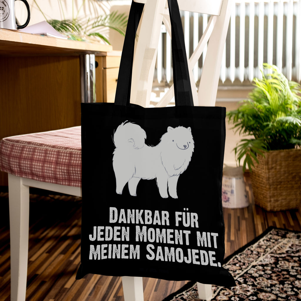 Tragetasche Samojede Moment Beuteltasche, Beutel, Einkaufstasche, Jutebeutel, Stoffbeutel, Hund, Hunderasse, Rassehund, Hundebesitzer, Geschenk, Tierfreund, Schenken, Welpe, Samojede, Samojedenhund, Samojedenspitz