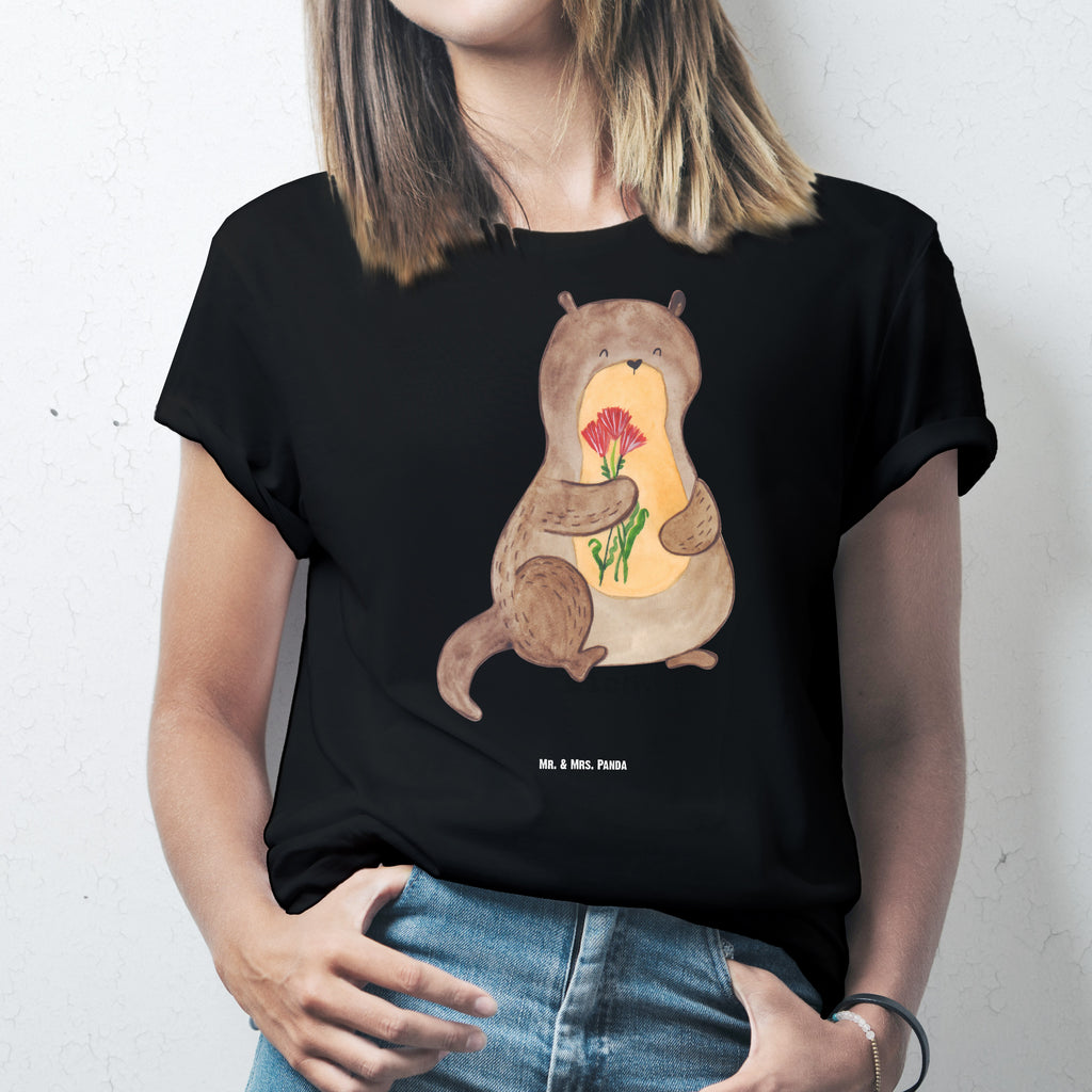 T-Shirt Standard Otter Blumenstrauß T-Shirt, Shirt, Tshirt, Lustiges T-Shirt, T-Shirt mit Spruch, Party, Junggesellenabschied, Jubiläum, Geburstag, Herrn, Damen, Männer, Frauen, Schlafshirt, Nachthemd, Sprüche, Otter, Fischotter, Seeotter, Otter Seeotter See Otter