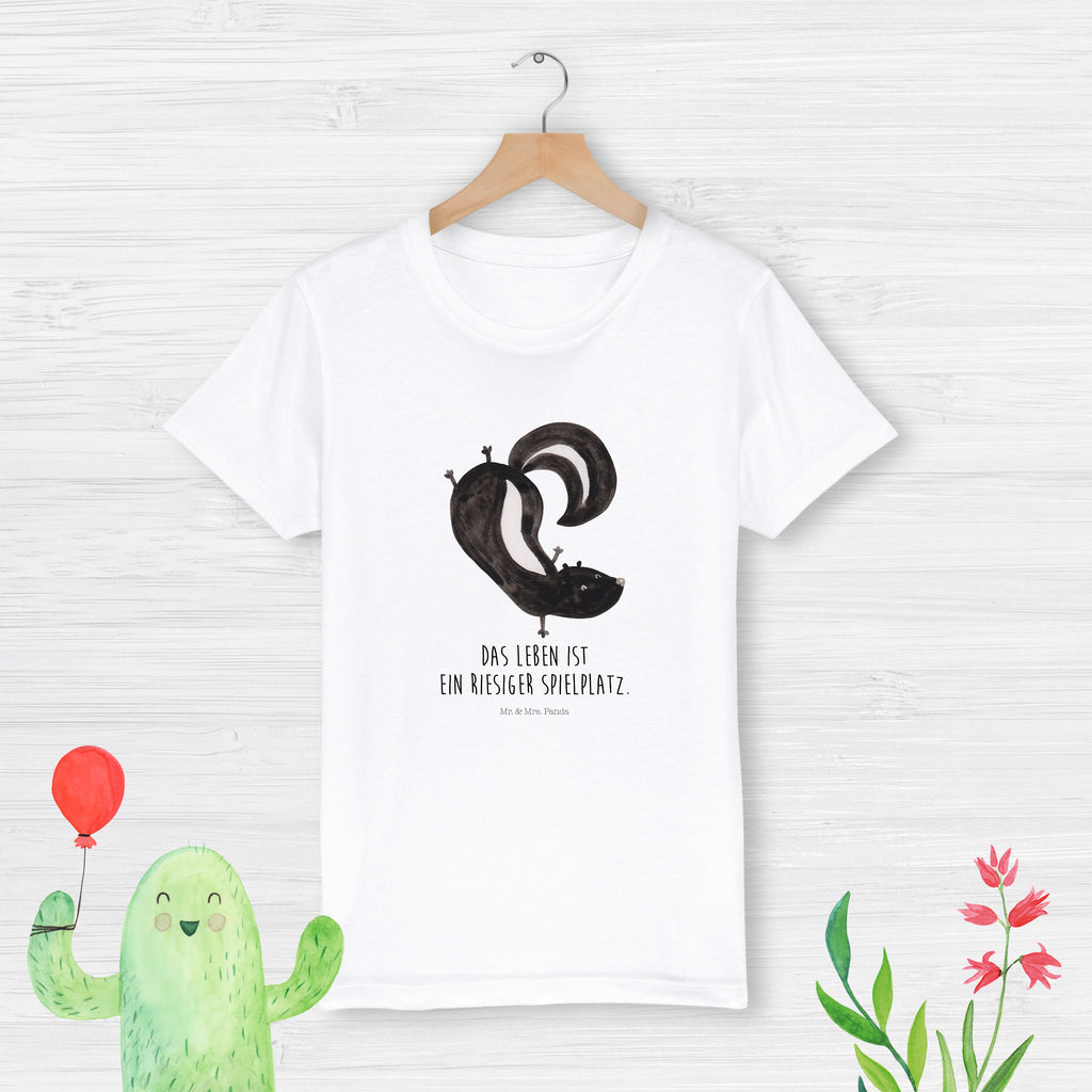 Organic Kinder T-Shirt Stinktier Handstand Kinder T-Shirt, Kinder T-Shirt Mädchen, Kinder T-Shirt Jungen, Stinktier, Skunk, Wildtier, Raubtier, Stinker, Stinki, Spielplatz, verpielt, Kind