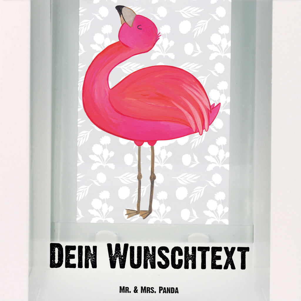 Personalisierte Deko Laterne Flamingo stolz Gartenlampe, Gartenleuchte, Gartendekoration, Gartenlicht, Laterne kleine Laternen, XXL Laternen, Laterne groß, Flamingo, stolz, Freude, Selbstliebe, Selbstakzeptanz, Freundin, beste Freundin, Tochter, Mama, Schwester