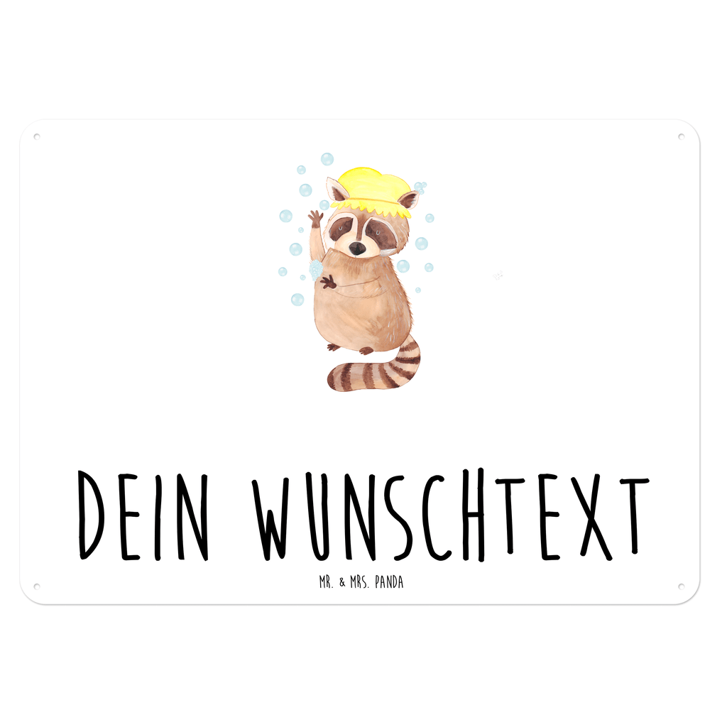 Personalisiertes Blechschild Waschbär Blechschild, Metallschild, Geschenk Schild, Schild, Magnet-Metall-Schild, Deko Schild, Wandschild, Wand-Dekoration, Türschild, Tiermotive, Gute Laune, lustige Sprüche, Tiere, Waschbär, Tagträumen, Plan, Fröhlich, waschen, Seifenblasen