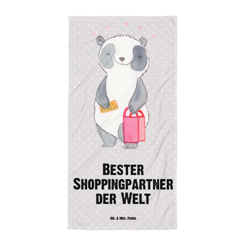 XL Badehandtuch Panda Bester Shoppingpartner der Welt Handtuch, Badetuch, Duschtuch, Strandtuch, Saunatuch, für, Dankeschön, Geschenk, Schenken, Geburtstag, Geburtstagsgeschenk, Geschenkidee, Danke, Bedanken, Mitbringsel, Freude machen, Geschenktipp, Shoppingpartner, Shoppen, Begleitung, Partner, Freundin, Freund, bff, Shopping, Einkaufen, Shopping-Queen, Queen, Bester