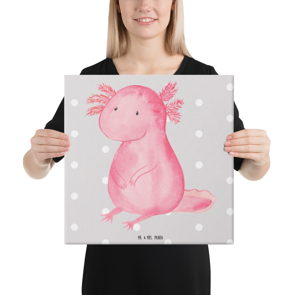 Leinwand Bild Axolotl Leinwand, Bild, Kunstdruck, Wanddeko, Dekoration, Axolotl, Molch, Axolot, vergnügt, fröhlich, zufrieden, Lebensstil, Weisheit, Lebensweisheit, Liebe, Freundin