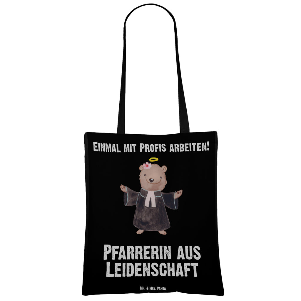 Tragetasche Pfarrerin aus Leidenschaft Beuteltasche, Beutel, Einkaufstasche, Jutebeutel, Stoffbeutel, Tasche, Shopper, Umhängetasche, Strandtasche, Schultertasche, Stofftasche, Tragetasche, Badetasche, Jutetasche, Einkaufstüte, Laptoptasche, Beruf, Ausbildung, Jubiläum, Abschied, Rente, Kollege, Kollegin, Geschenk, Schenken, Arbeitskollege, Mitarbeiter, Firma, Danke, Dankeschön, Pastorin, Dienerin Gottes<br />Geistliche, Pfarrerin, Predigerin<br />Priesterin, Theologin, Kirche