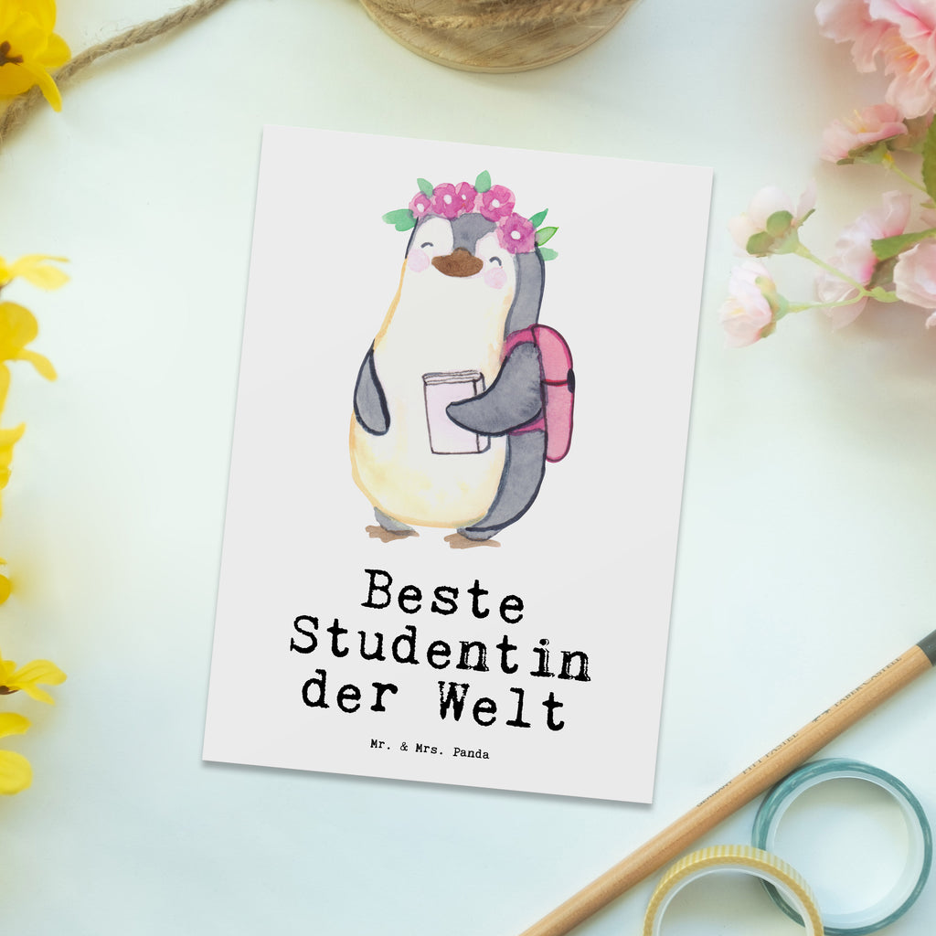 Postkarte Pinguin Beste Studentin der Welt Postkarte, Karte, Geschenkkarte, Grußkarte, Einladung, Ansichtskarte, Geburtstagskarte, Einladungskarte, Dankeskarte, Ansichtskarten, Einladung Geburtstag, Einladungskarten Geburtstag, für, Dankeschön, Geschenk, Schenken, Geburtstag, Geburtstagsgeschenk, Geschenkidee, Danke, Bedanken, Mitbringsel, Freude machen, Geschenktipp, Studentin, Studium, Tochter, Spaß, Musterschülerin, lustig, Studienabschluss, witzig, Universität, Abschluss, Alumni, Uni, Studenten, Hochschule