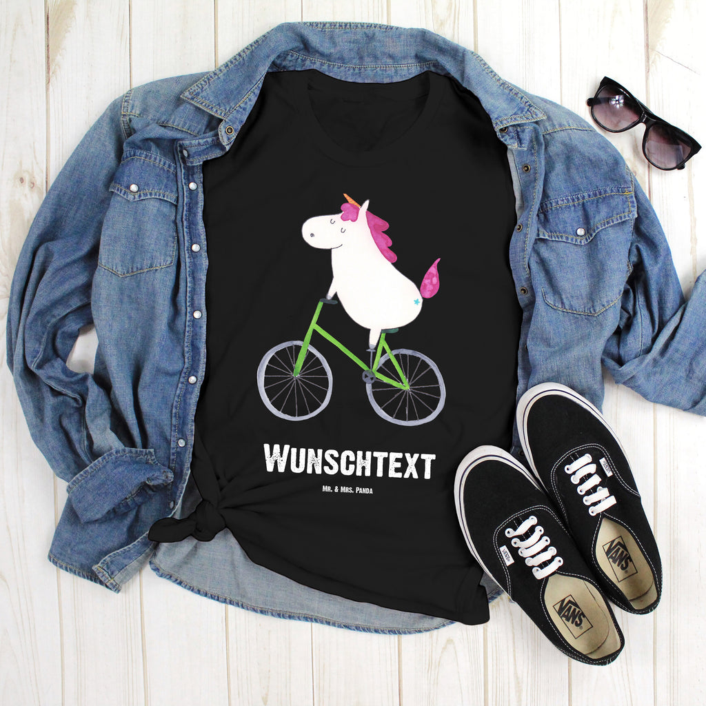 Personalisiertes T-Shirt Einhorn Radfahrer T-Shirt Personalisiert, T-Shirt mit Namen, T-Shirt mit Aufruck, Männer, Frauen, Wunschtext, Bedrucken, Einhorn, Einhörner, Einhorn Deko, Pegasus, Unicorn, Radfahren, Radfahrer, Rad, Bike, Feenstaub, Konfetti, Luxusproblem, Kummer, Liebeskummer