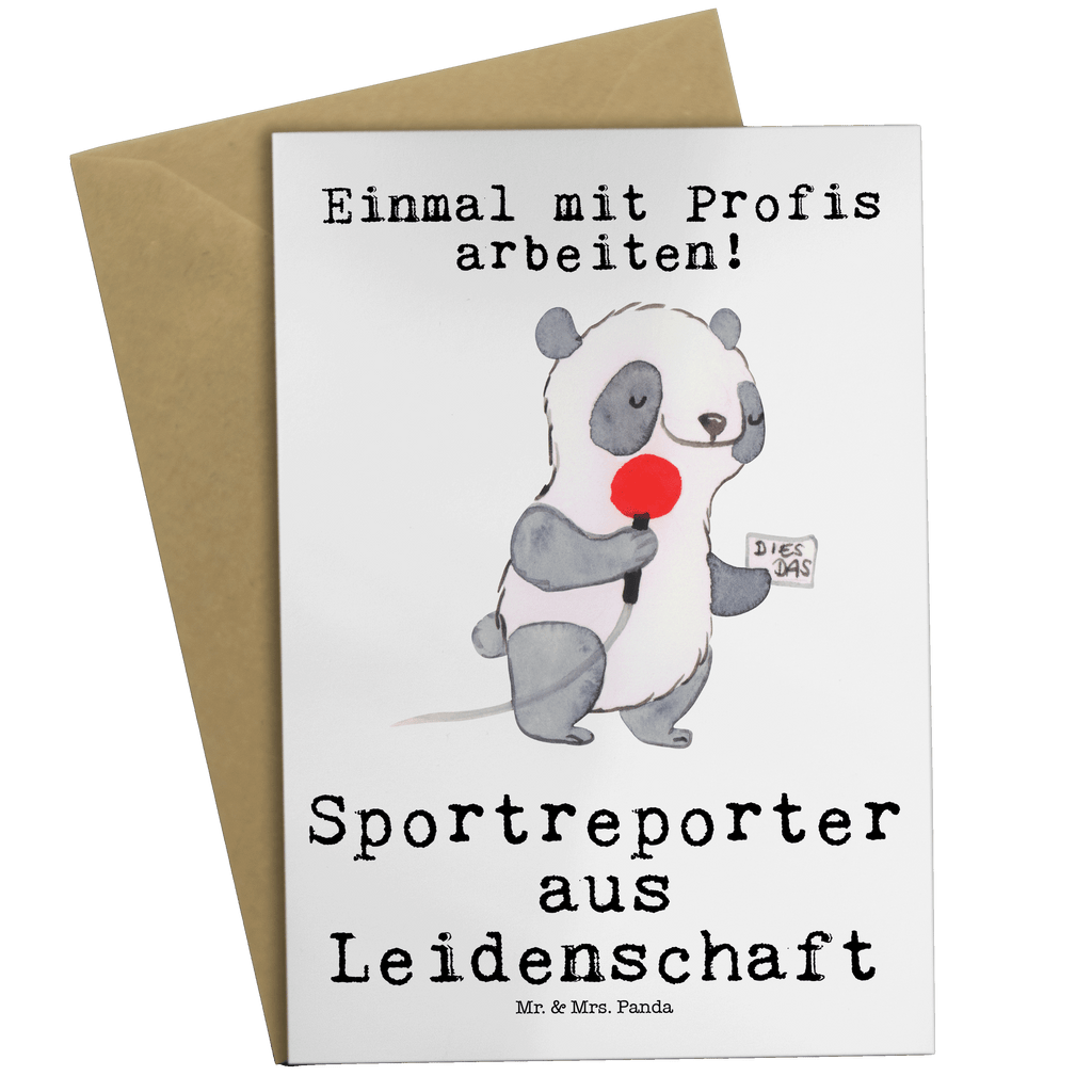 Grußkarte Sportreporter aus Leidenschaft Grußkarte, Klappkarte, Einladungskarte, Glückwunschkarte, Hochzeitskarte, Geburtstagskarte, Karte, Ansichtskarten, Beruf, Ausbildung, Jubiläum, Abschied, Rente, Kollege, Kollegin, Geschenk, Schenken, Arbeitskollege, Mitarbeiter, Firma, Danke, Dankeschön