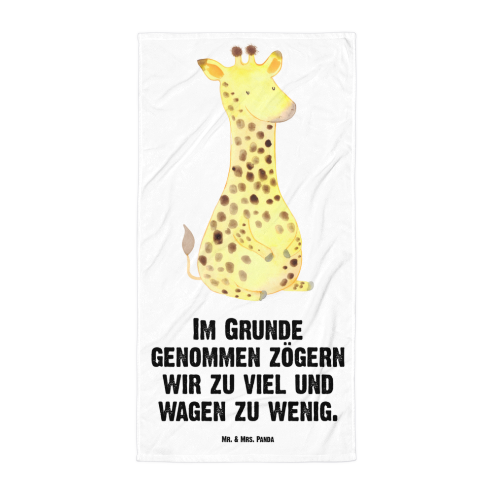 XL Badehandtuch Giraffe Zufrieden Handtuch, Badetuch, Duschtuch, Strandtuch, Saunatuch, Afrika, Wildtiere, Giraffe, Zufrieden, Glück, Abenteuer