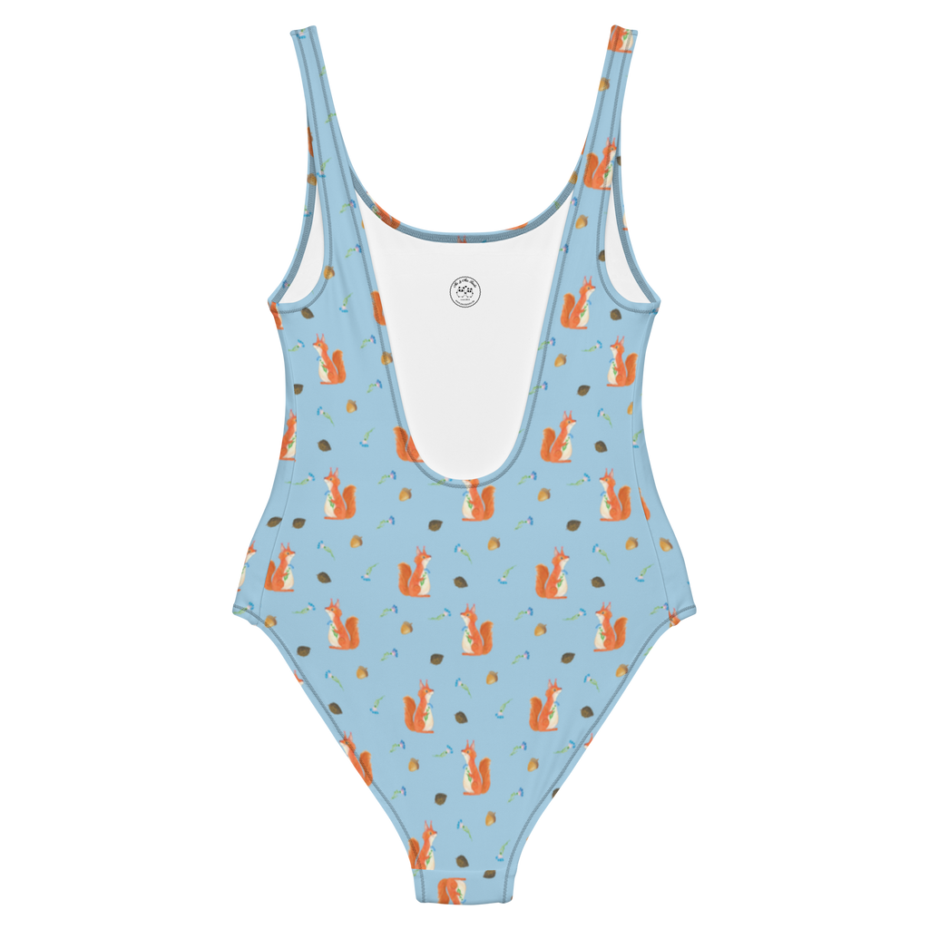 Badeanzug Eichhörnchen Blume Muster Badebekleidung, Bademode, Badeanzug, Swimsuit, Rückenfreier Badeanzug, Luxus-Bademode, Tiermotive, Gute Laune, lustige Sprüche, Tiere, Eichhörnchen, Eichhorn, Spruch positiv, Lachen, Spaß, Motivation Sprüche, Motivation Bilder, glücklich Spruch, Spruch Deko