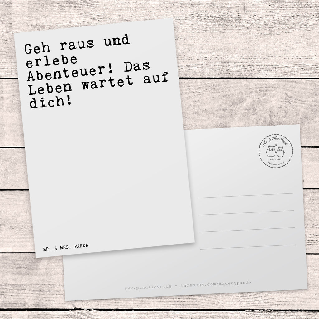 Postkarte Sprüche und Zitate Geh raus und erlebe Abenteuer! Das Leben wartet auf dich! Postkarte, Karte, Geschenkkarte, Grußkarte, Einladung, Ansichtskarte, Geburtstagskarte, Einladungskarte, Dankeskarte, Ansichtskarten, Einladung Geburtstag, Einladungskarten Geburtstag, Spruch, Sprüche, lustige Sprüche, Weisheiten, Zitate, Spruch Geschenke, Spruch Sprüche Weisheiten Zitate Lustig Weisheit Worte