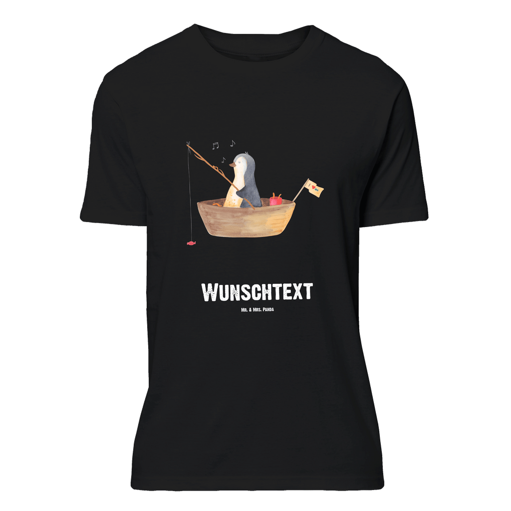 Personalisiertes T-Shirt Pinguin Angelboot T-Shirt Personalisiert, T-Shirt mit Namen, T-Shirt mit Aufruck, Männer, Frauen, Wunschtext, Bedrucken, Pinguin, Pinguine, Angeln, Boot, Angelboot, Lebenslust, Leben, genießen, Motivation, Neustart, Neuanfang, Trennung, Scheidung, Geschenkidee Liebeskummer