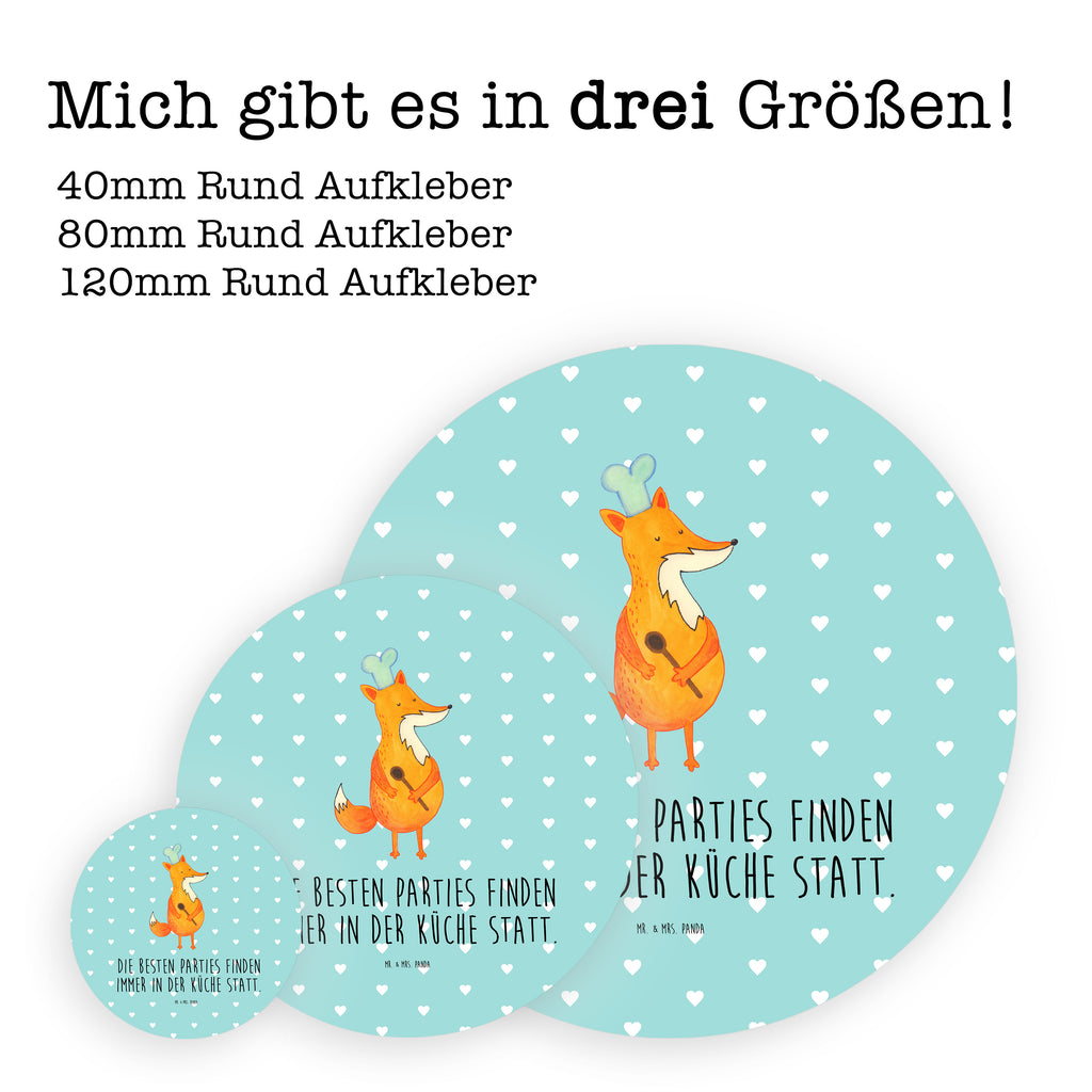 Rund Aufkleber Fuchs Koch Sticker, Aufkleber, Etikett, Fuchs, Füchse, Koch Geschenk, Küche Spruch, Küche Deko, Köche, Bäcker, Party Spruch, Spruch lustig, witzig