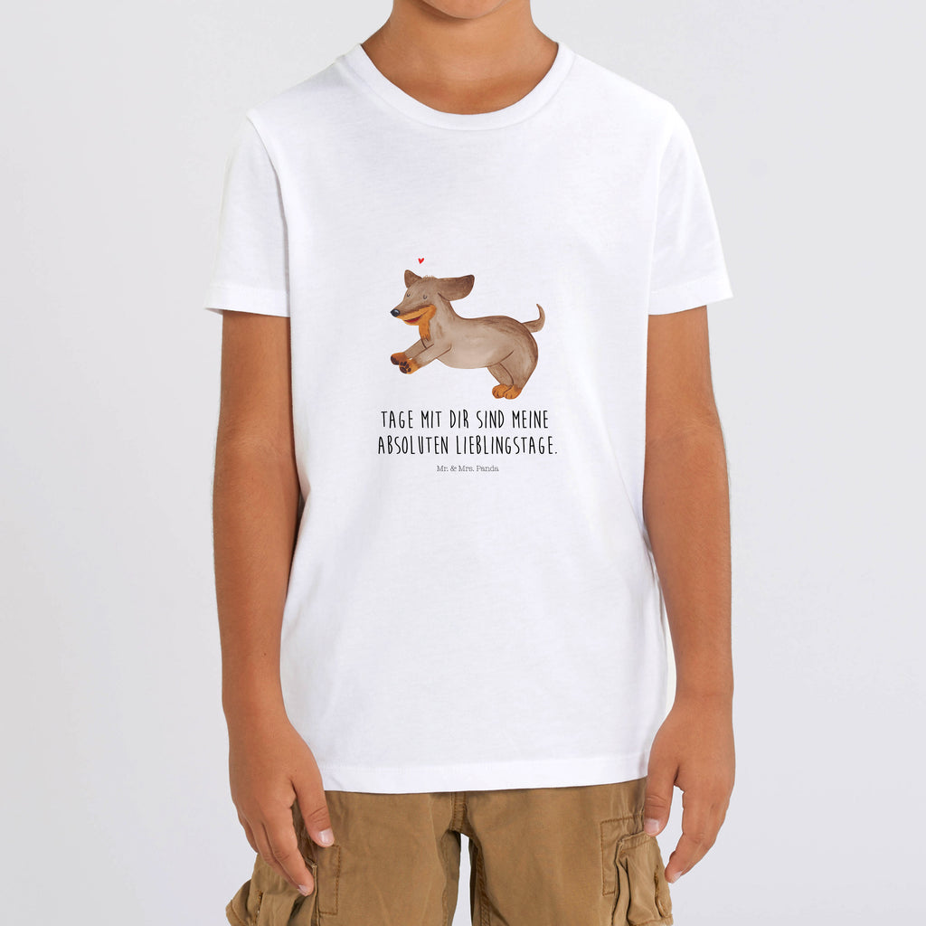 Organic Kinder T-Shirt Hund Dackel Kinder T-Shirt, Kinder T-Shirt Mädchen, Kinder T-Shirt Jungen, Hund, Hundemotiv, Haustier, Hunderasse, Tierliebhaber, Hundebesitzer, Sprüche, Hunde, Dackel, Dachshund, happy dog