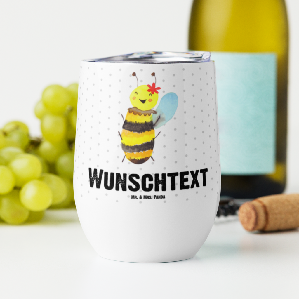 Personalisierter Weinbecher Biene Happy Personalisierter Weinbecher, Personalisierter Glühwein Becher, Heißgetränke, Personalisierter Trinkbecher, Personalisierter Weinkelch, Personalisiertes Weingläser, hochwertiger Weinbecher, Weinbecher Reisen, Weinbecher unterwegs, Personalisertes Sommerglas, mit Namen, Wunschtext, Personalisierung, selbst bedrucken, Personalisiertes Weinglas, Biene, Wespe, Hummel