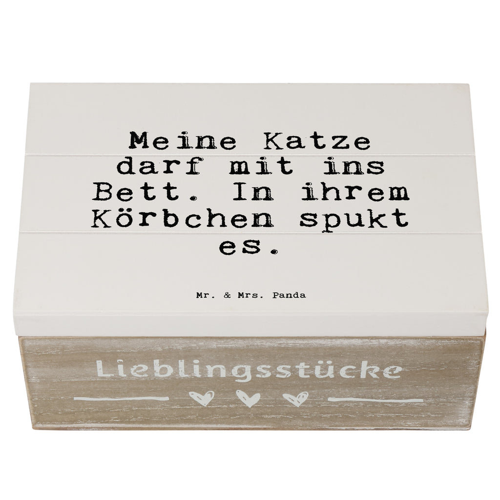 Holzkiste Sprüche und Zitate Meine Katze darf mit ins Bett. In ihrem Körbchen spukt es. Holzkiste, Kiste, Schatzkiste, Truhe, Schatulle, XXL, Erinnerungsbox, Erinnerungskiste, Dekokiste, Aufbewahrungsbox, Geschenkbox, Geschenkdose, Spruch, Sprüche, lustige Sprüche, Weisheiten, Zitate, Spruch Geschenke, Spruch Sprüche Weisheiten Zitate Lustig Weisheit Worte